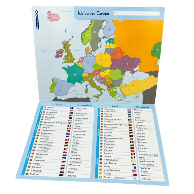 I know Europe - countries and capitals - for the class without a pen