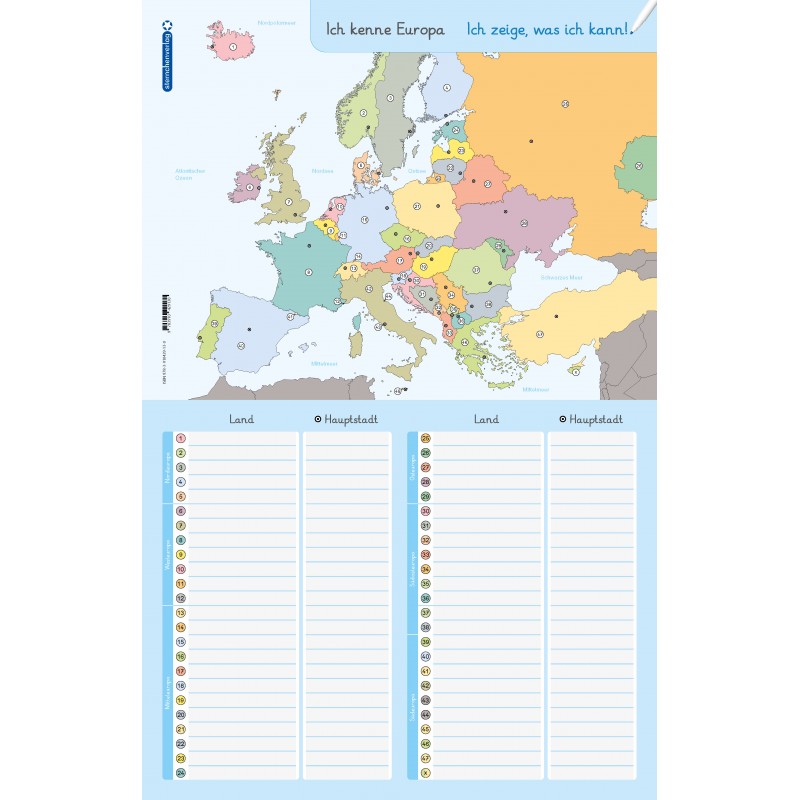 Ich kenne Europa - Länder und Hauptstädte - für die Klasse ohne Stift
