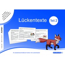 Die stabilen Lückentextkarten im DIN A4 Format beinhalten 15 kindgerechte Geschichten