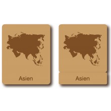 flags Asien - 3 parts classification cards - German