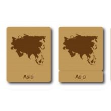 flags Asien - 3 parts classification cards - English