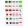flags Asien - 3 parts classification cards - English