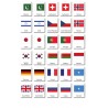 Flaggen der Welt - drei Teilekarten - Englisch