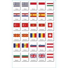 Flaggen Europa - Klassifikationskarten - Englisch