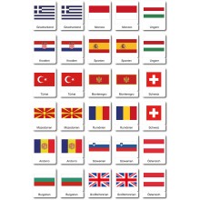 Flaggen Europa - Klassifikationskarten - Deutsch