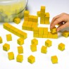 Yellow counting blocks in the bucket