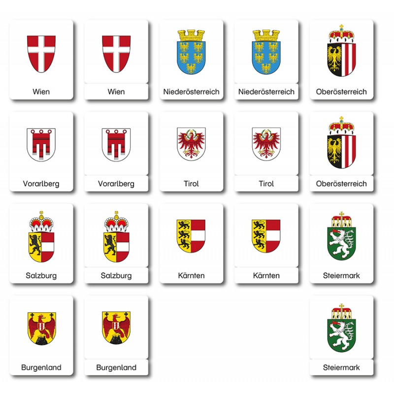 Österreich - Landeswappen - Klassifikationskarten - Deutsch Österreich - Landeswappen - Klassifikationskarten - Deutsch