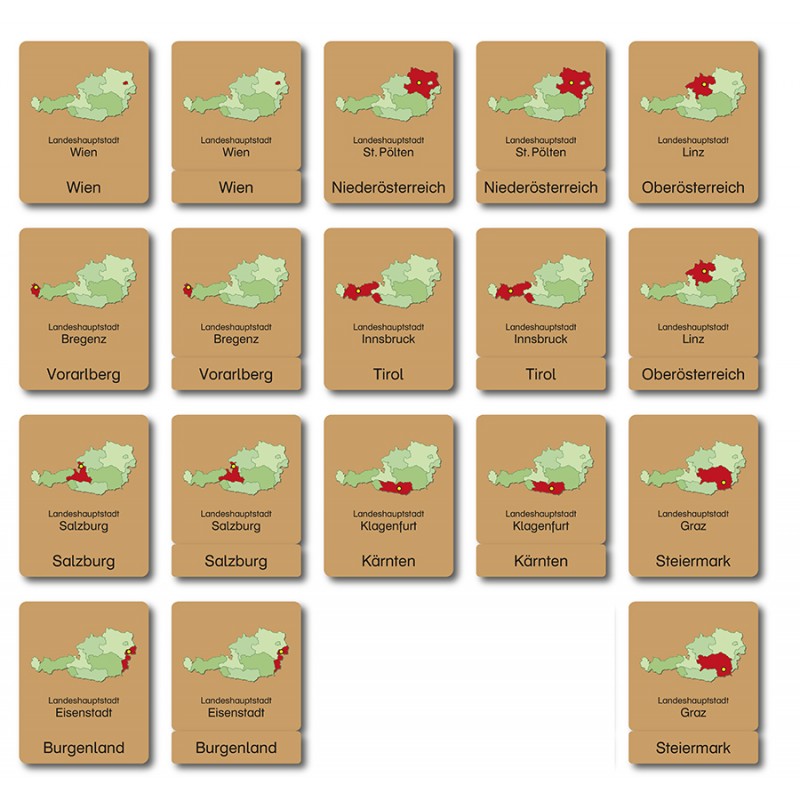 Österreich - Landeswappen - Klassifikationskarten - Deutsch Österreich - Landeswappen - Klassifikationskarten - Deutsch