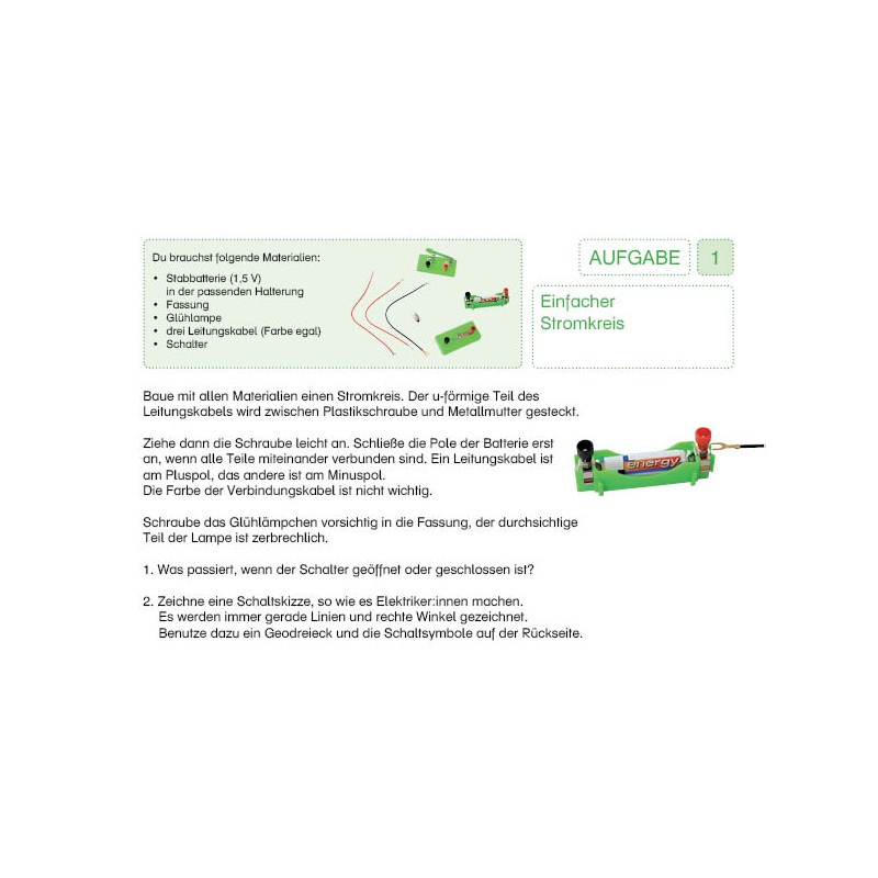 Aktivitätskarten Elektrizität 1 (Strom) - A5 - Deutsch Aktivitätskarten Elektrizität 1 (Strom) - A5 - Deutsch