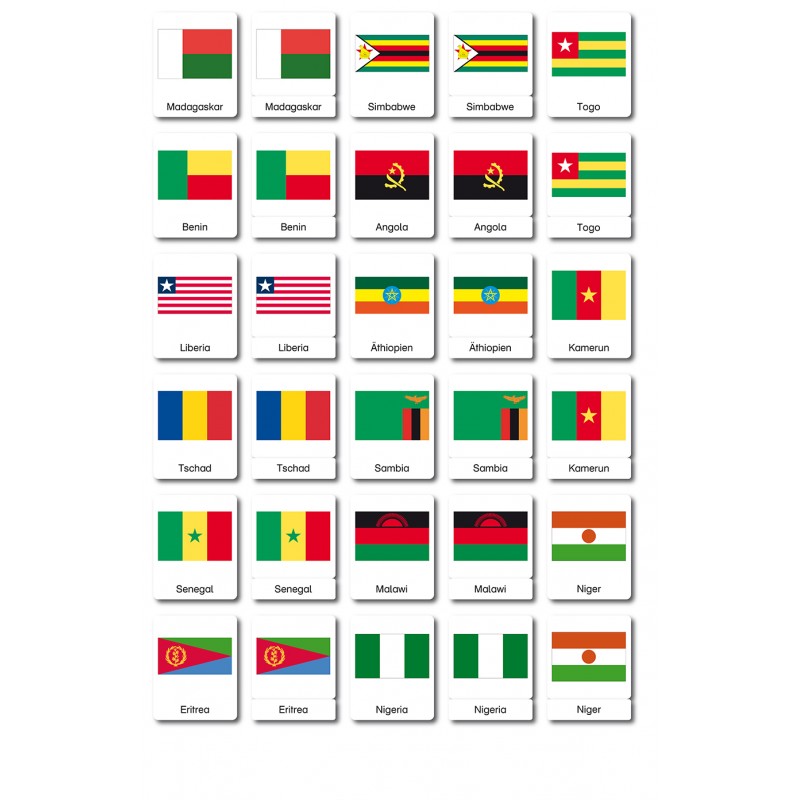 Vlajky Afriky - Klasifikačné mapy - Angličtina