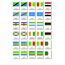 flags Afrika - 3 parts classification cards - English