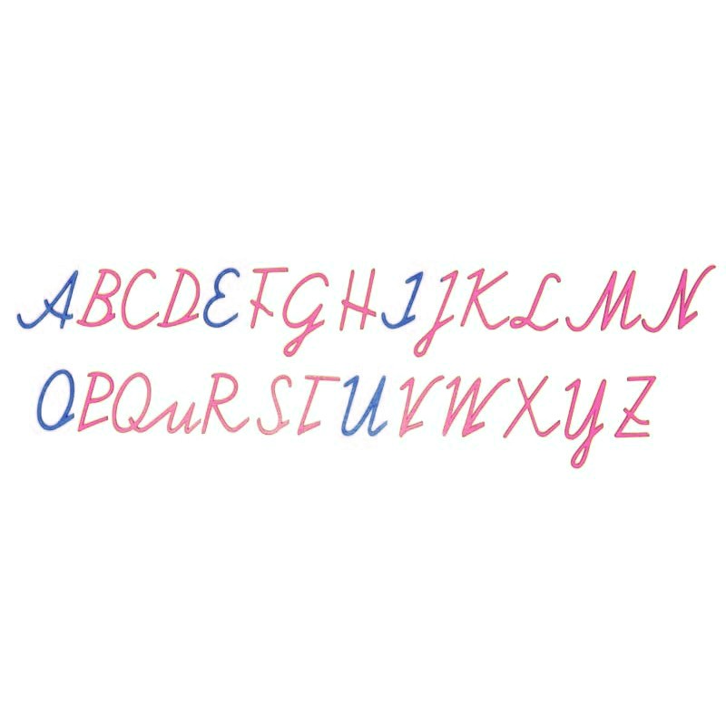 Movable alphabet - for initial writing - Austrian cursive, uppercase letters, various colors