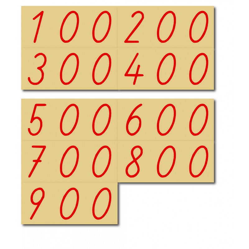 Wooden Number Cards 1-9000, Big-German NUMBERS Wooden Number Cards 1-9000, Big-German NUMBERS