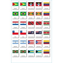 flags - 3 parts classification cards - English