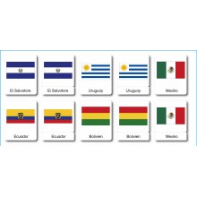 flags - 3 parts classification cards - German