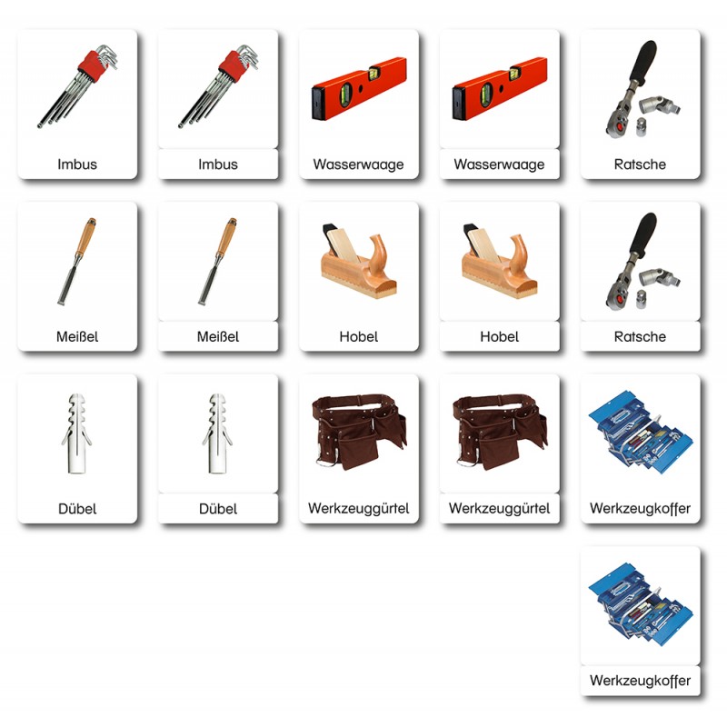 Werkzeug - Klassifikationskarten - Deutsch Werkzeug - Klassifikationskarten - Deutsch