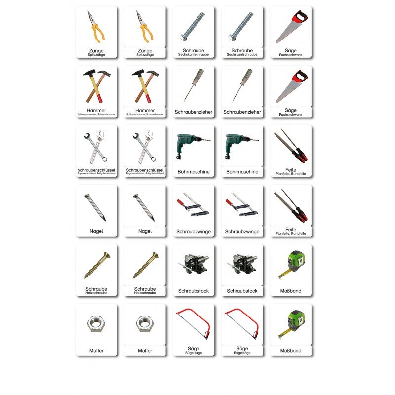 Werkzeug - Klassifikationskarten - Deutsch Werkzeug - Klassifikationskarten - Deutsch