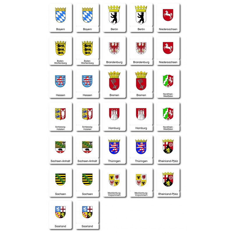 Deutschland - Landeswappen - Klassifikationskarten - Deutsch Deutschland - Landeswappen - Klassifikationskarten - Deutsch
