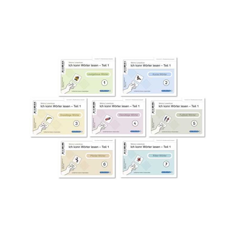Ich kann Wörter lesen Teil 1 - Meine Lesedosen 1-7 im Set Ich kann Wörter lesen Teil 1 - Meine Lesedosen 1-7 im Set