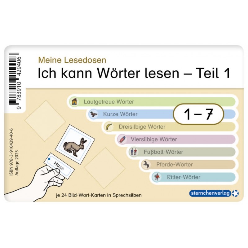 Ich kann Wörter lesen Teil 1 - Meine Lesedosen 1-7 im Set Ich kann Wörter lesen Teil 1 - Meine Lesedosen 1-7 im Set