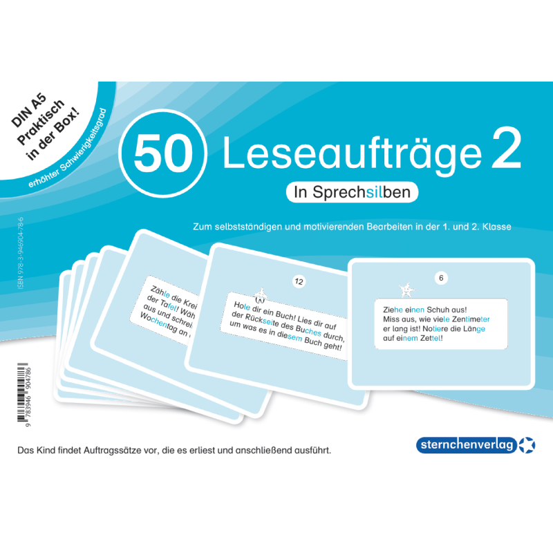 50 Leseaufträge 2 in der Box für die 1. und 2. Klasse
