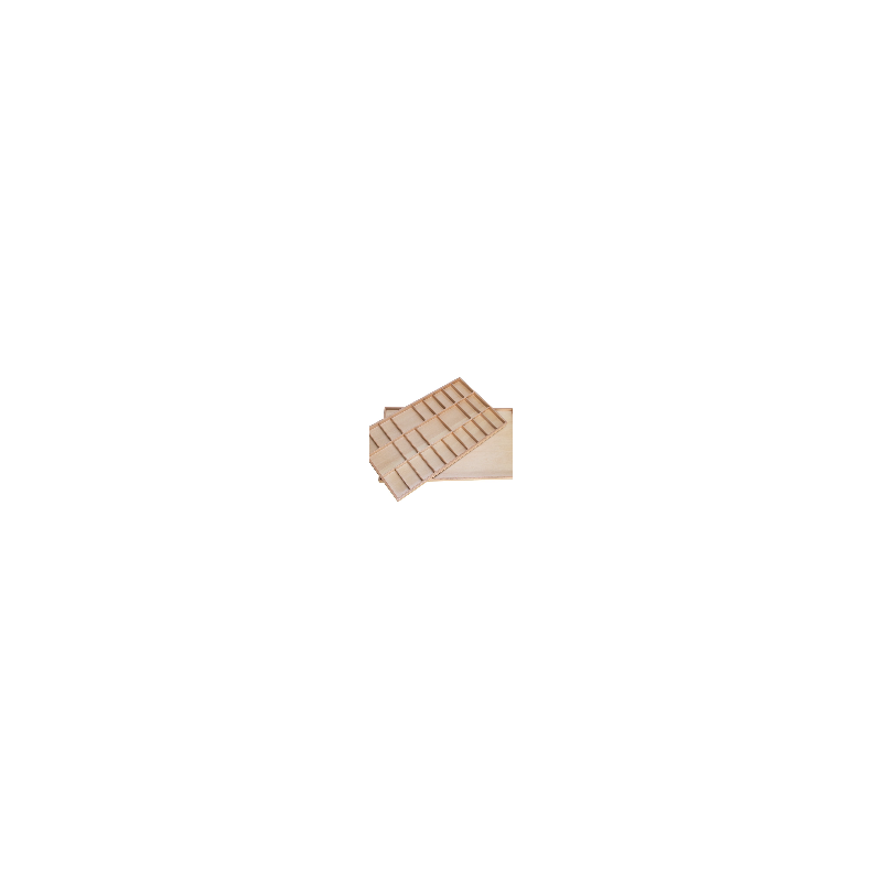 Wooden box - for the movable alphabet - Italic - uppercase letters