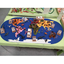 Felt continents (1.30 x 0.70 m)