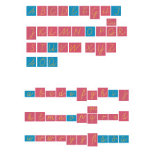 Sandpaper letters SET lowercase and uppercase letters simplified primary font