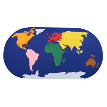 World and continents made of felt