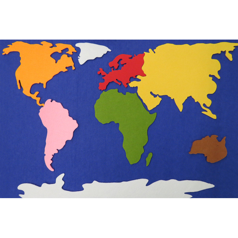 Felt continents (0.65 x 0.42 m)