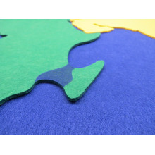 World and continents made of felt