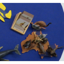 ERDTIERE SET with felt continents & oceans