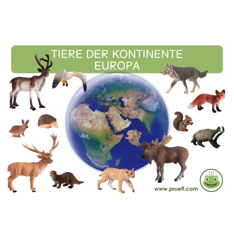 Card file animals Europe