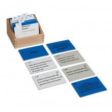 Box with task cards for the geometric chest of drawers