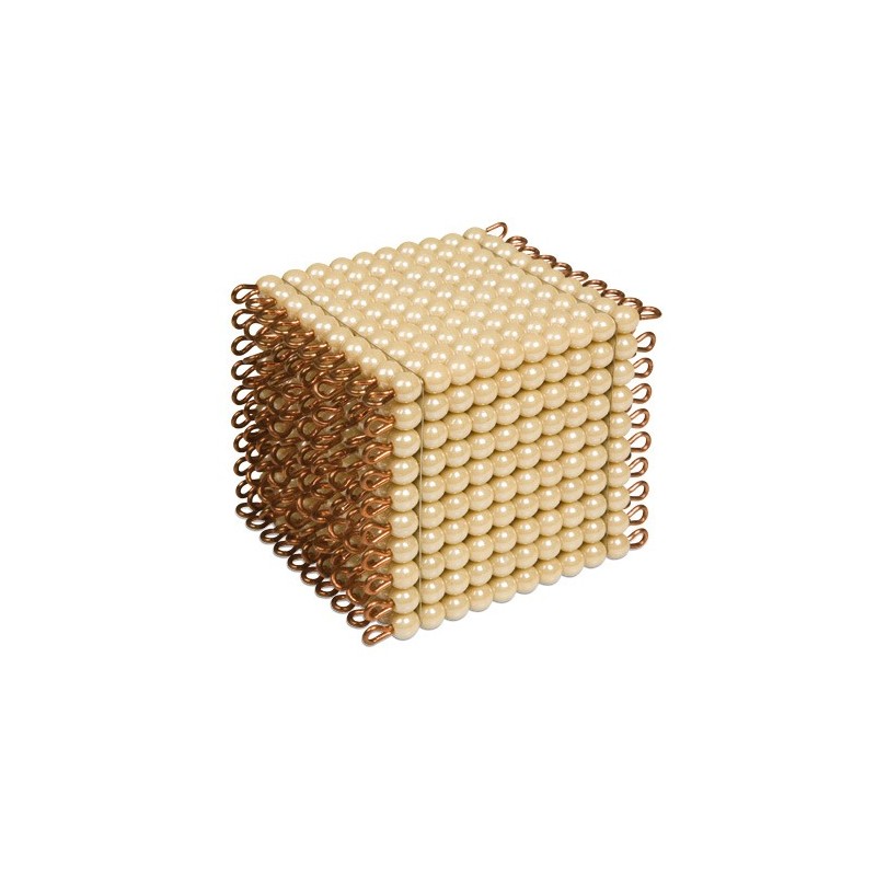 One Golden Bead Cube Of 1000: Individual Beads Glass