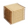 Goldkubus, 10 x 10 x 10 goldene Perlen: Lose Perlen (Glas) Goldkubus, 10 x 10 x 10 goldene Perlen: Lose Perlen (Glas)