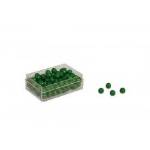 100 zelených perál v plastovej krabici