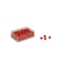 100 červených perál v plastovej krabici