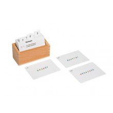 Box with task cards for the bank game