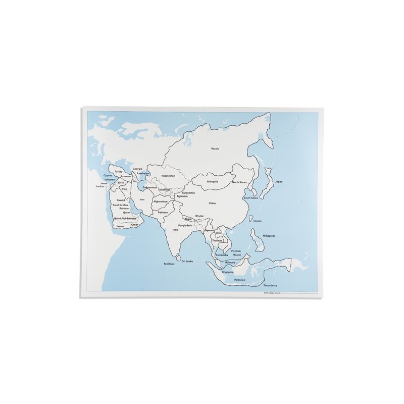 Kontrolná mapa Ázie: Označená Kontrolná mapa Ázie: Označená