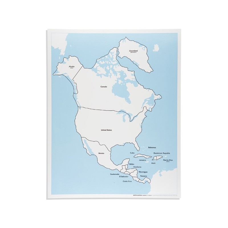 Kontrollkarte Nordamerika: beschriftet (englische Ausführung) Kontrollkarte Nordamerika: beschriftet (englische Ausführung)