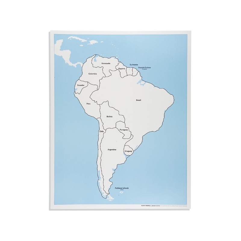 Kontrolná mapa Južnej Ameriky: Označené Kontrolná mapa Južnej Ameriky: Označené