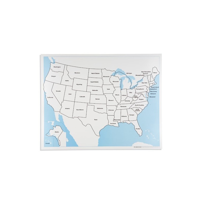 Kontrolná mapa USA: Označené Kontrolná mapa USA: Označené