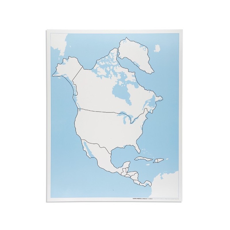 Kontrollkarte Nordamerika: unbeschriftet Kontrollkarte Nordamerika: unbeschriftet