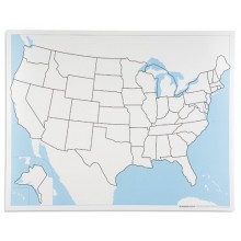 Kontrolná mapa Spojených štátov amerických, bez štítku