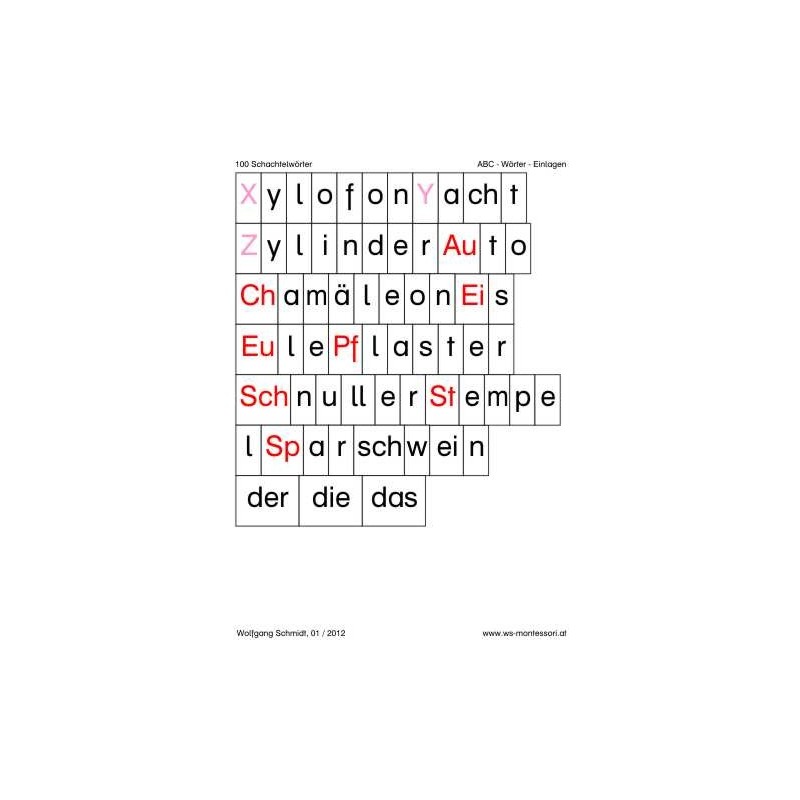 100 Schachtelwörter