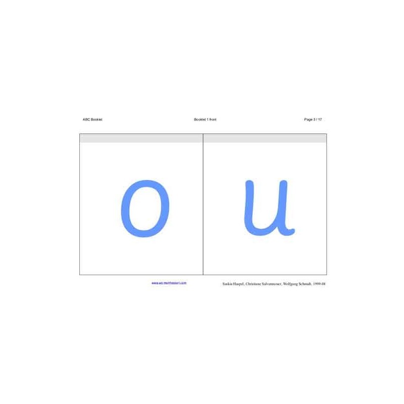 ABC Booklets	 (Dieser Artikel ist auch in deutsch erhältlich)