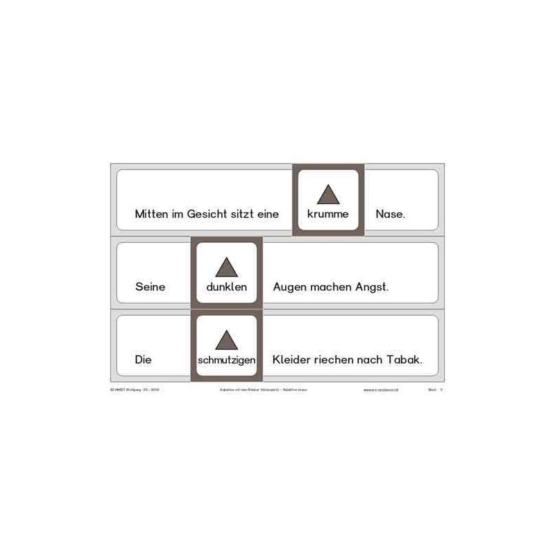 Adjectives with the robber Hotzenplotz, adj. Brown