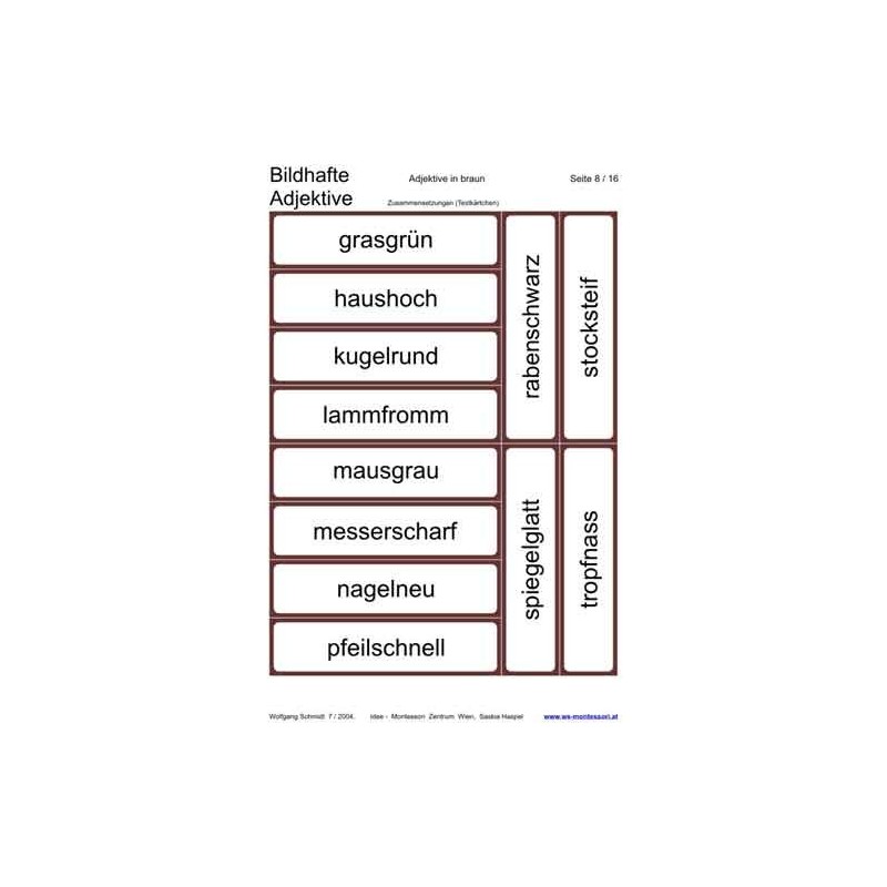 Pictorial adjectives, adj. Brown