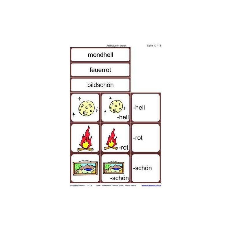 Pictorial adjectives, adj. Brown
